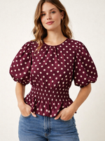 Polka Puff Cotton Top