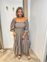 Off-Shoulder Smocked Layer Dress