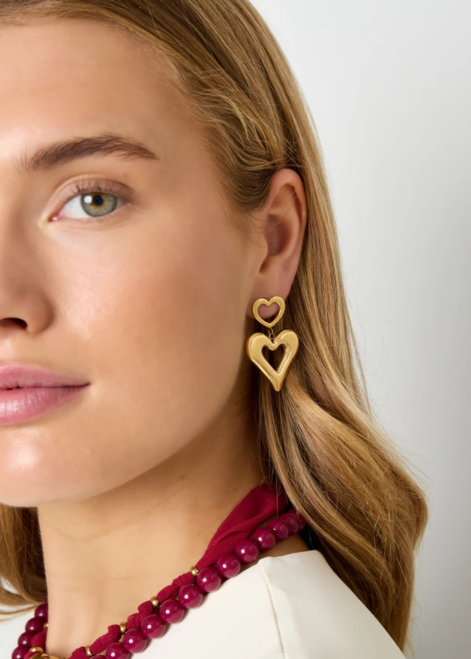 Oorbellen Double Heart Love