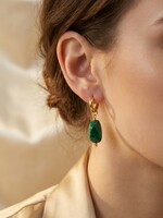 Gouden Oorringen Emerald Drop