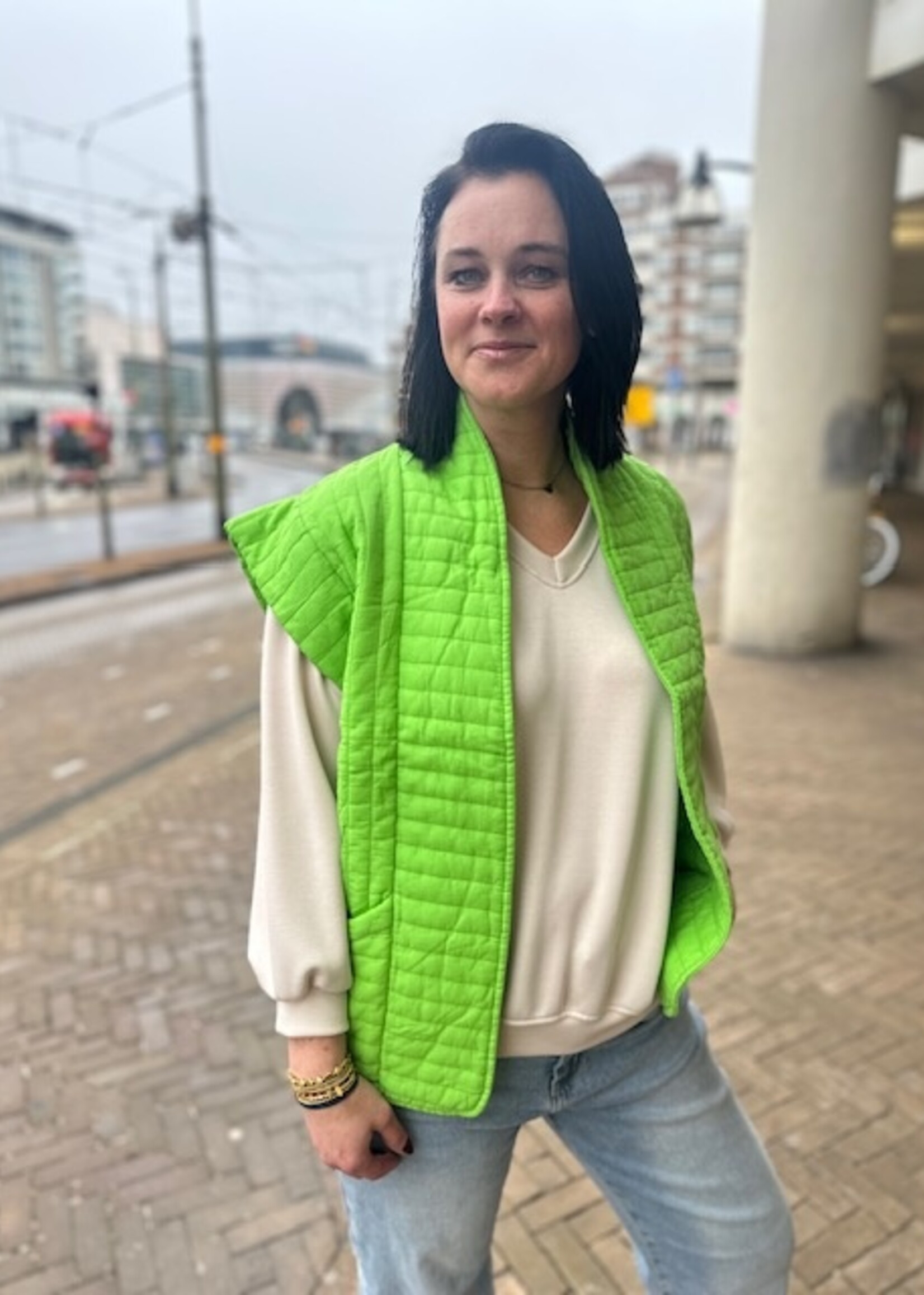 Quilted Gilet Green
