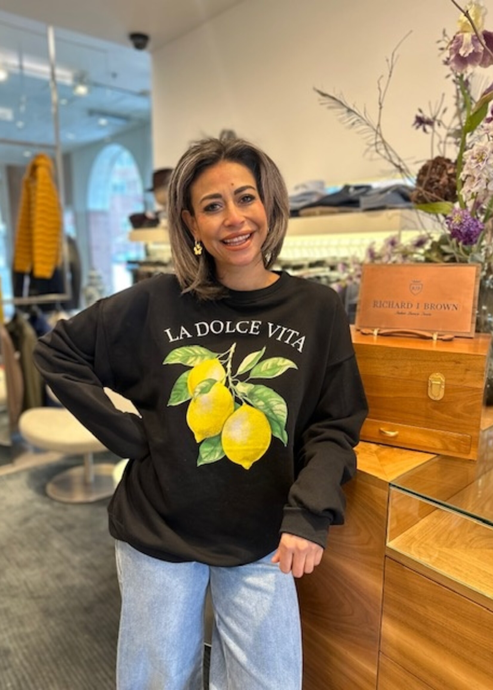 Lemon Front Print Sweater