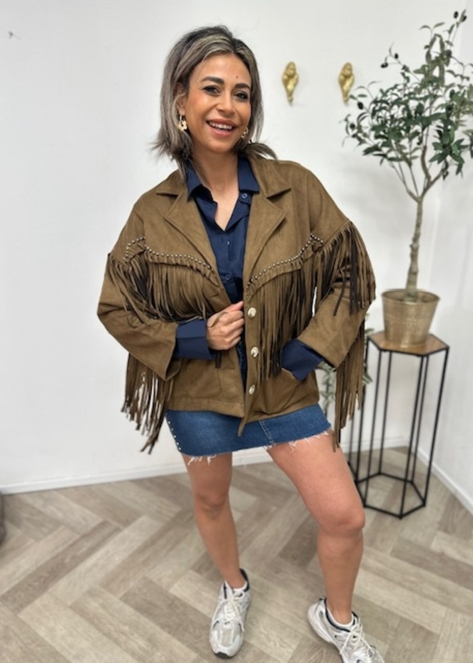 Suedine Fringe Jacket