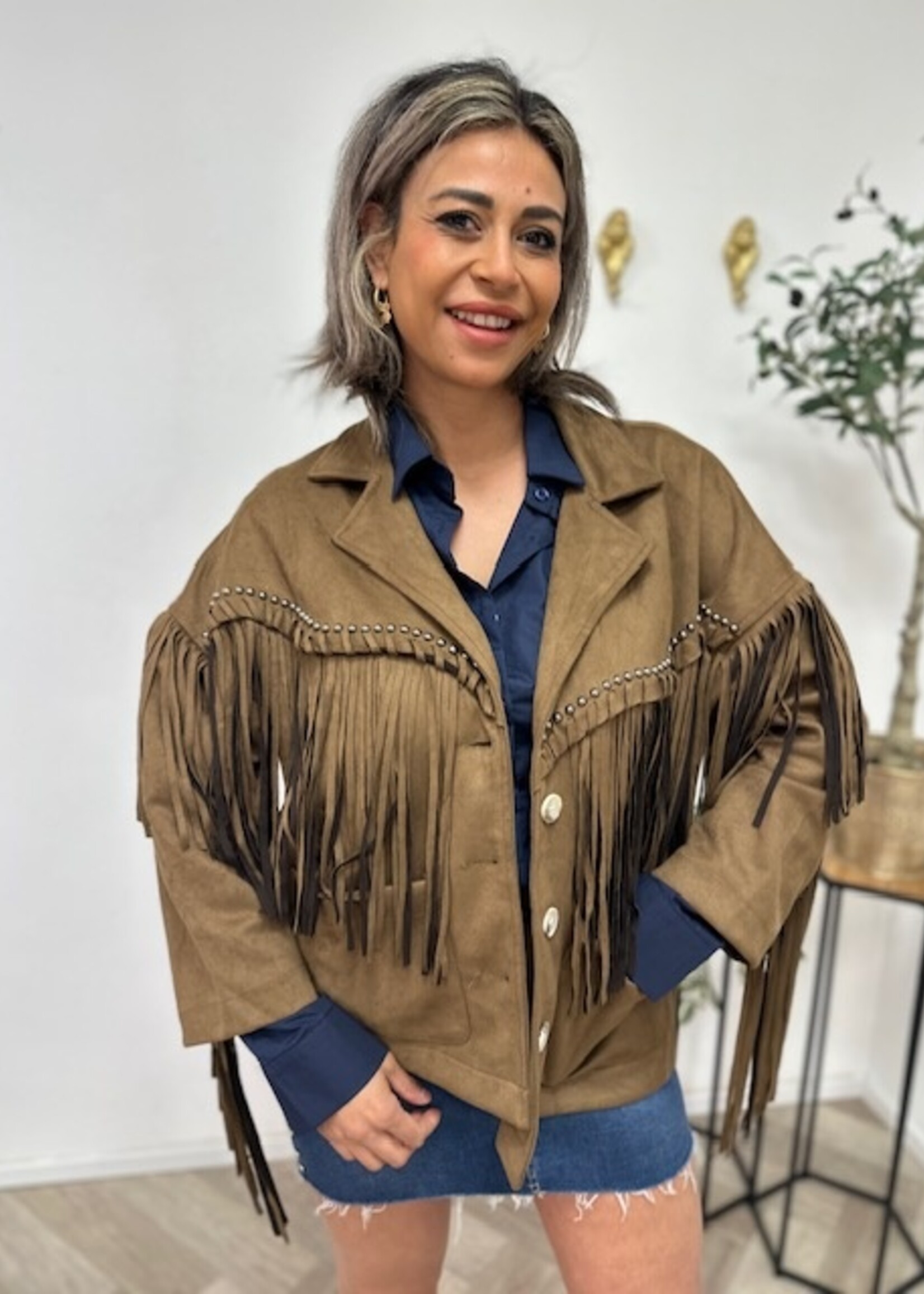Suedine Fringe Jacket