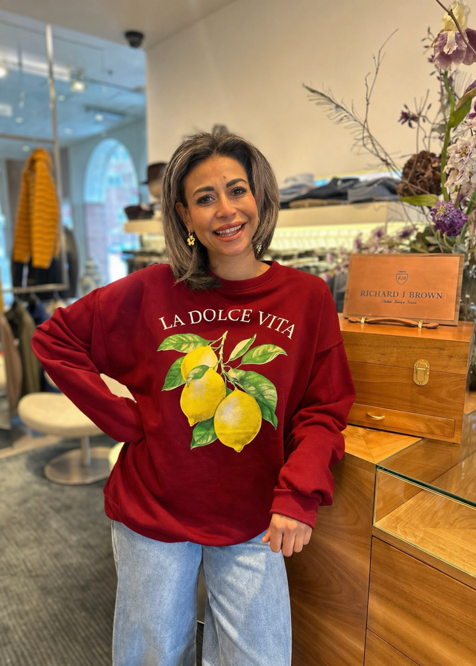 Lemon Front Print Sweater