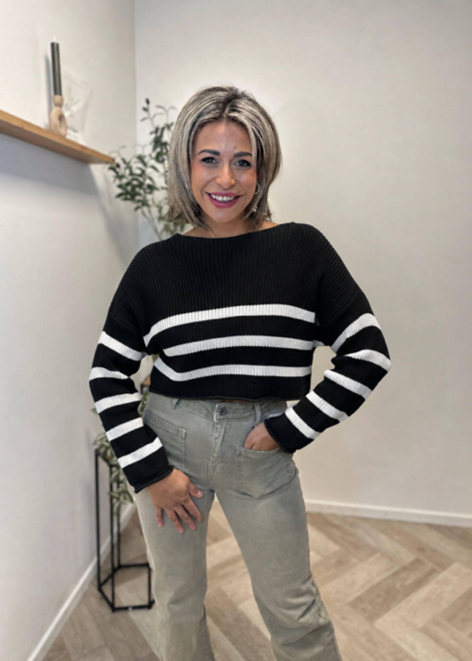 Striped Knit Crop Top