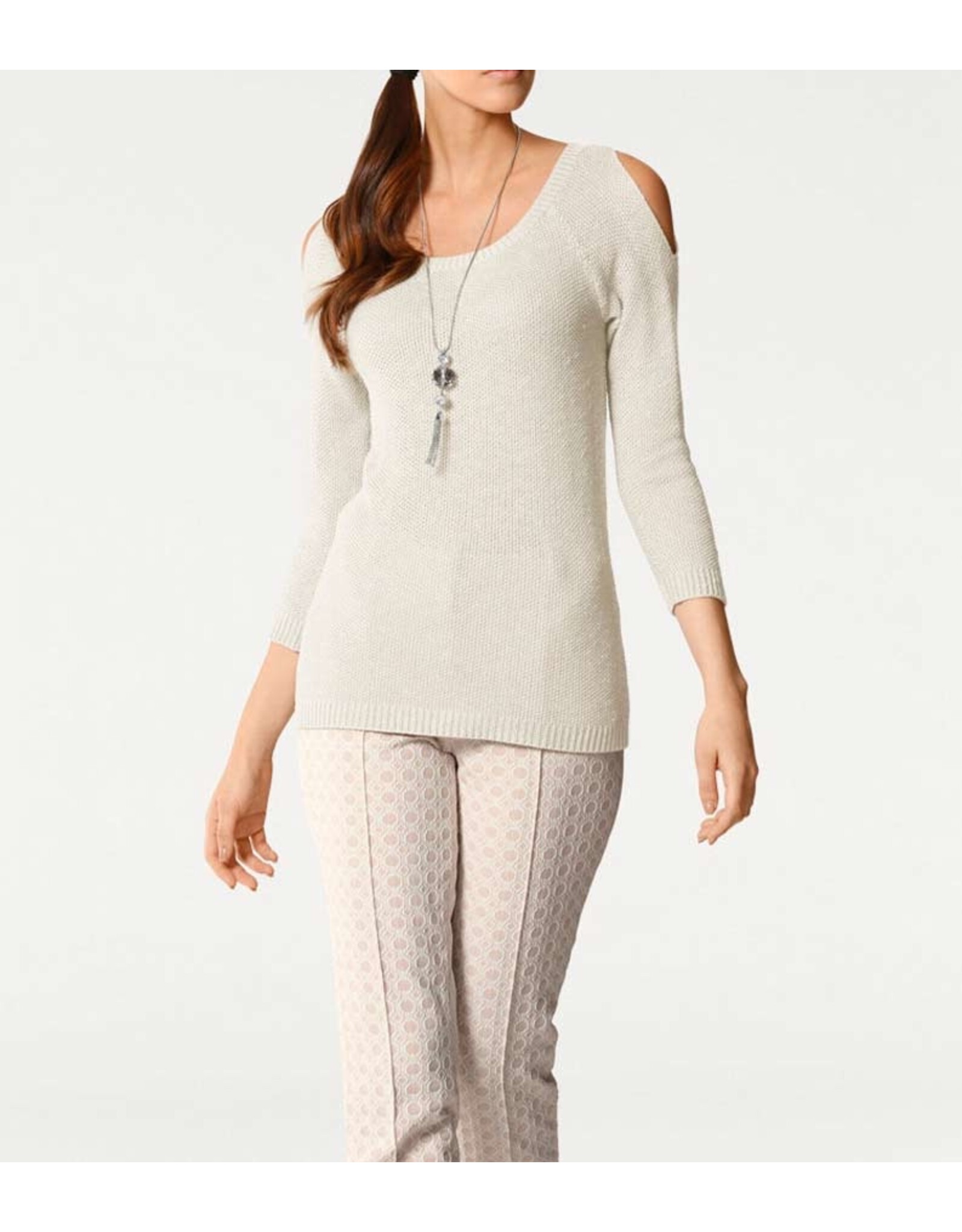 PATRIZIA DINI Designer-Longpullover, ecru