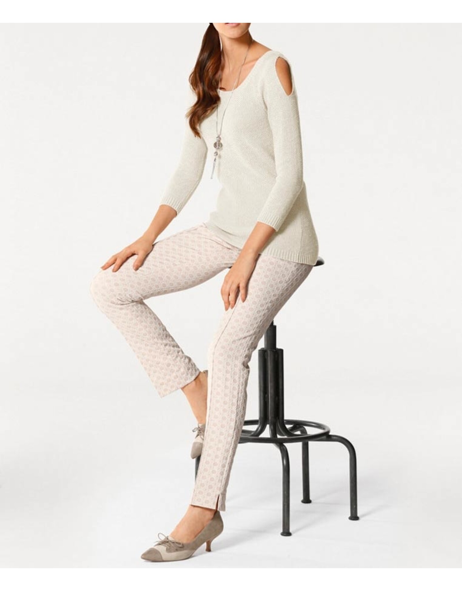 PATRIZIA DINI Designer-Longpullover, ecru