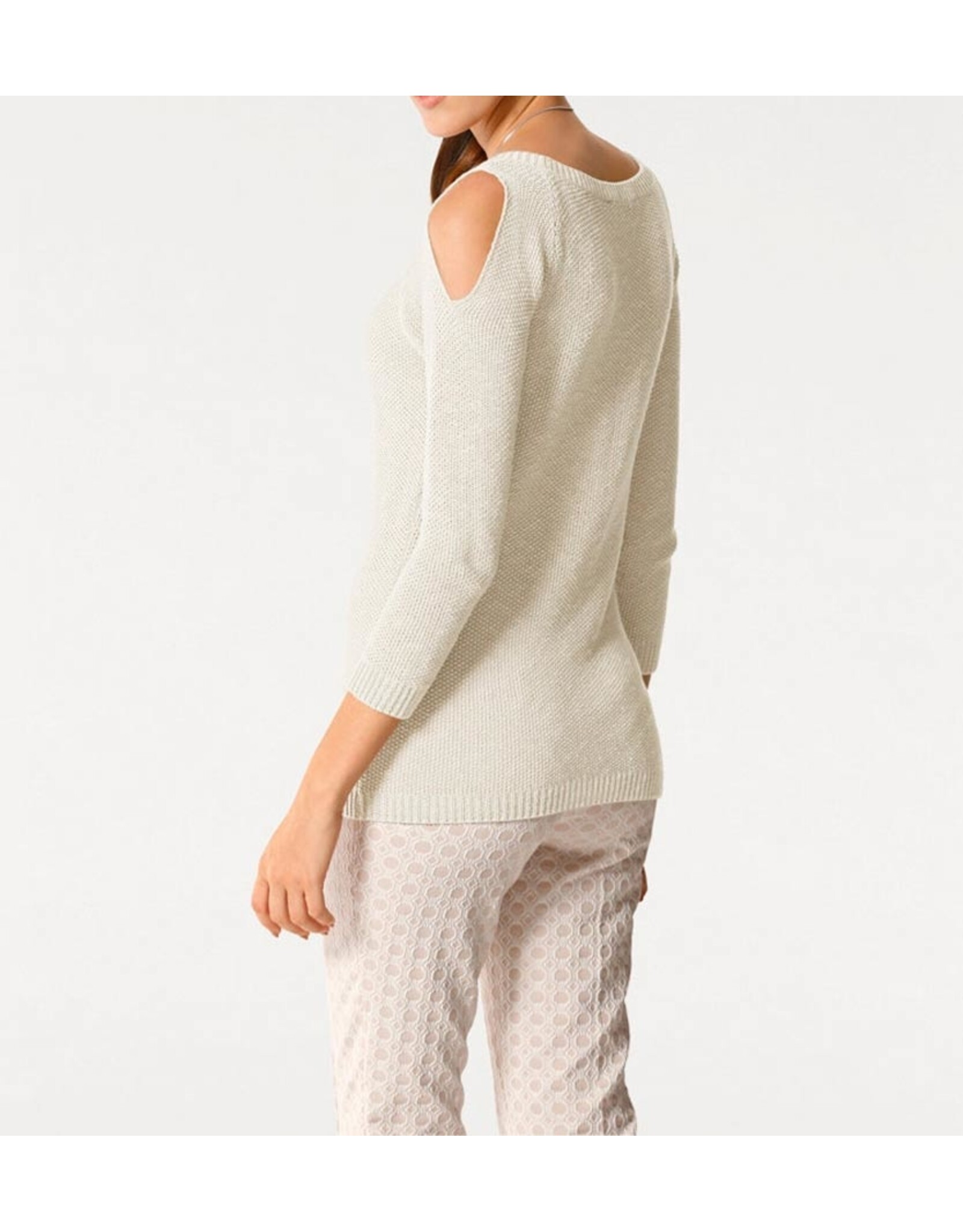 PATRIZIA DINI Designer-Longpullover, ecru