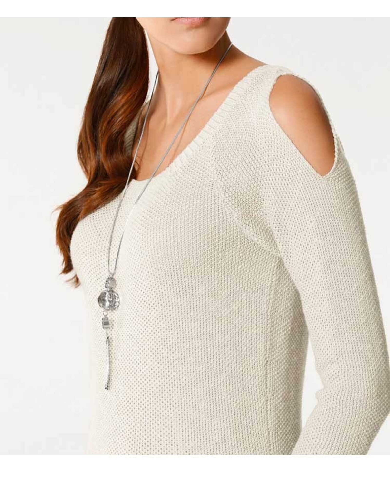 PATRIZIA DINI Designer-Longpullover, ecru