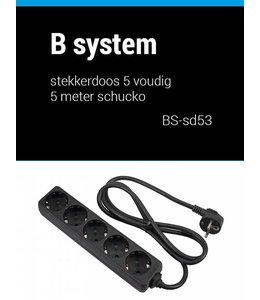 B System 3m Stekkerdoos 5 voudig voeding 3 meter BS-SD53