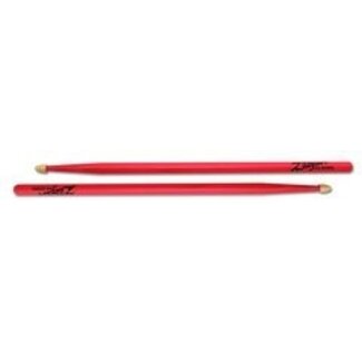 Zildjian 5ACWDGP Drumsticks, Hickory Wood Tip series, 5A Acorn, neon pink