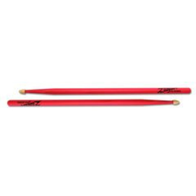 Zildjian 5AACDGP Drumsticks, Hickory Wood Tip series, 5A Acorn, neon pink