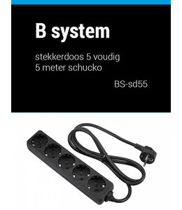 B System 5m Stekkerdoos 5 voudig voeding 5 meter BS-SD55