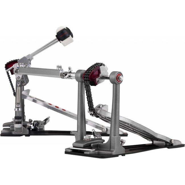 Pearl P-2052C Eliminator, Twin BD Pedal, Chain Drive Red Line dubbel bassdrum pedal