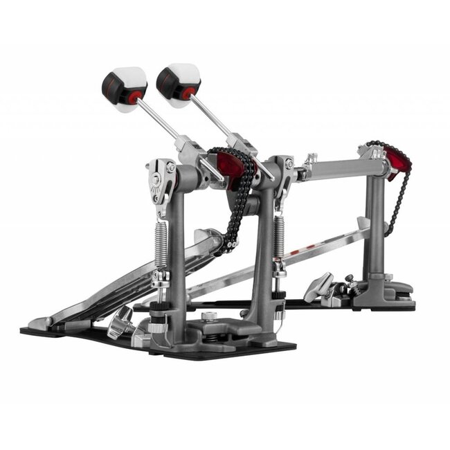 Pearl P-2052C Eliminator, Twin BD Pedal, Chain Drive Red Line dubbel bassdrum pedal