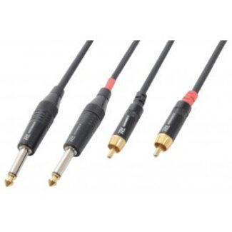 PD Connex PD Kabel 2x jack 6.3 - 2x tulp Male 3m CX74-3  3m