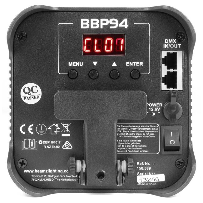 BeamZ BBP94 Uplight Par 4x 10W