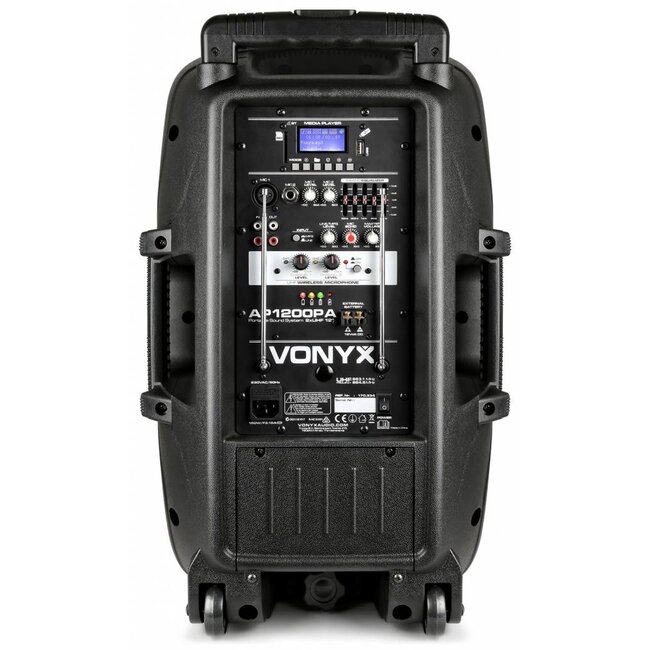 VONYX AP1200PA Mobiele Speaker met Accu 12" Bluetooth/USB/SD/Mp3/VHF 170.334