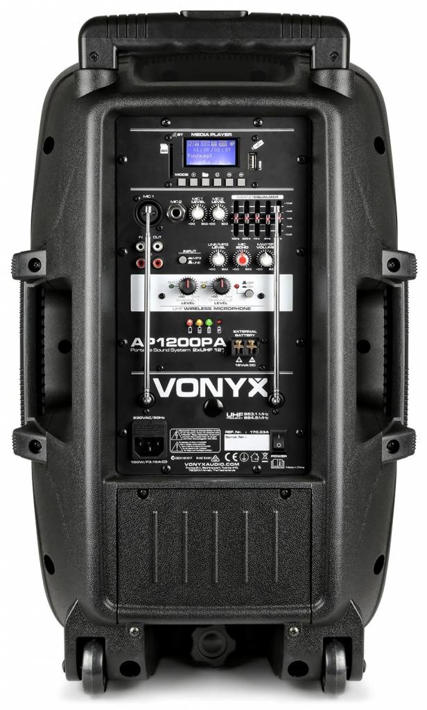 Inconsistent Meesterschap Distilleren Vonyx AP1200PA Mobiele Speaker met Accu 12" Bluetooth/USB/SD/Mp3/VHF 1 -  Busscherdrums