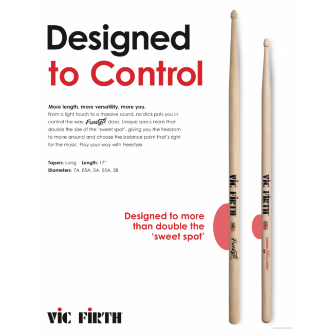 Vic Firth FS5A freestyle drumstokken  5A