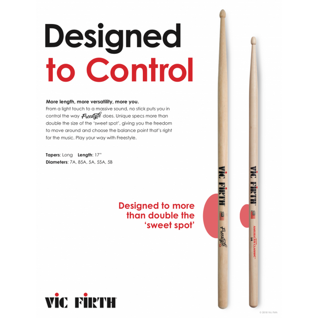Vic Firth FS5A freestyle drumstokken  5A