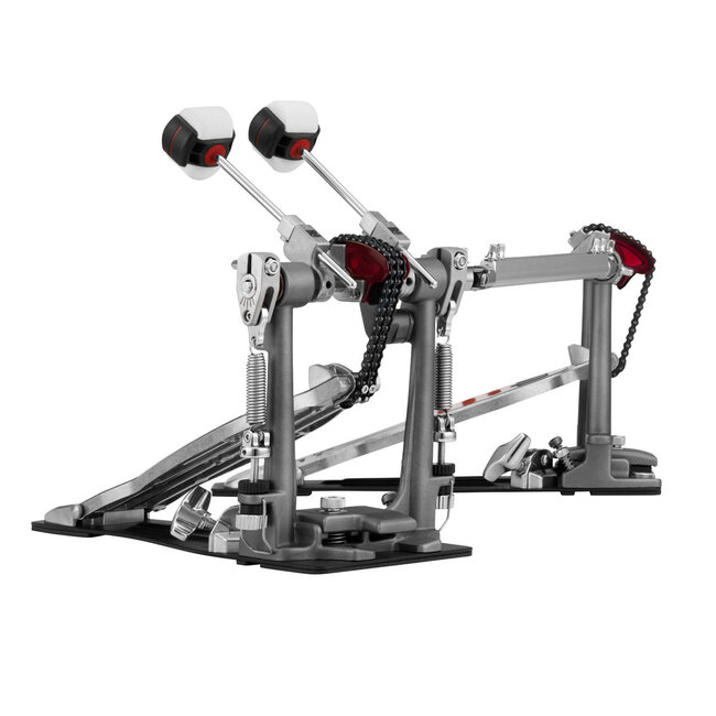 Pearl P-2052C Eliminator, Twin BD Pedal, Chain Drive Red Line dubbel bassdrum pedal