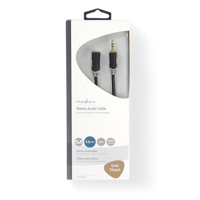 Konig koptelefoon verlengkabel mini stereo 5 meter 3.5mmM - 3.5mm female