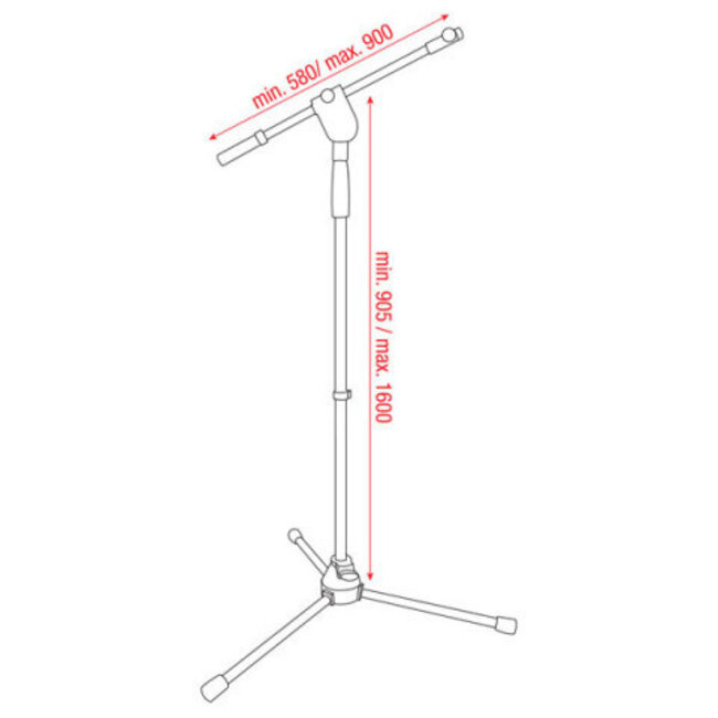 DAP microfoon stand ERGO1 905-1600mm D8111B