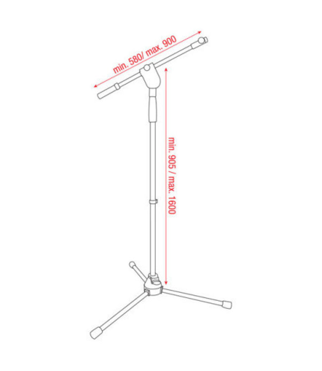 DAP microfoon stand ERGO1 905-1600mm D8111B