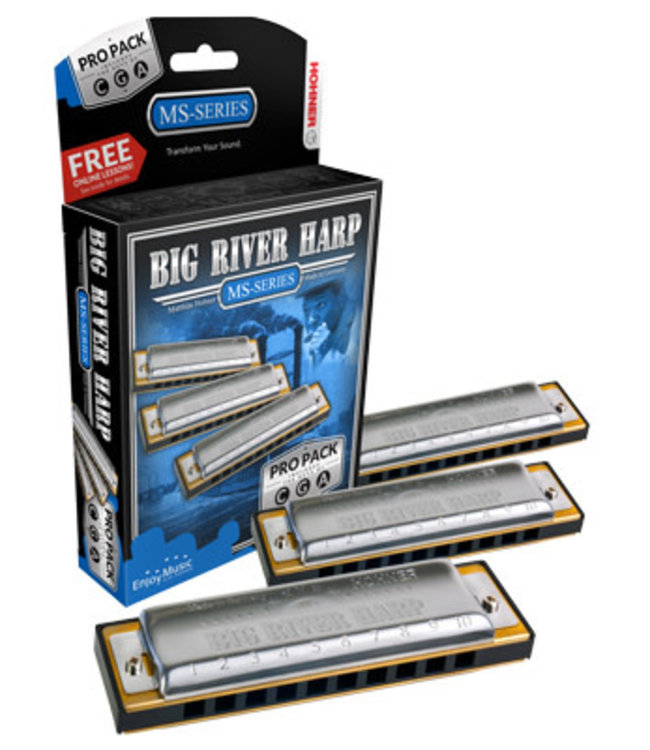 Hohner M5900XP Mondharmonica, Big River Harp MS, C/G/A, Pro Pack