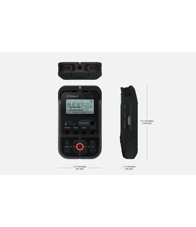 Roland R-07 BK portable recorder player