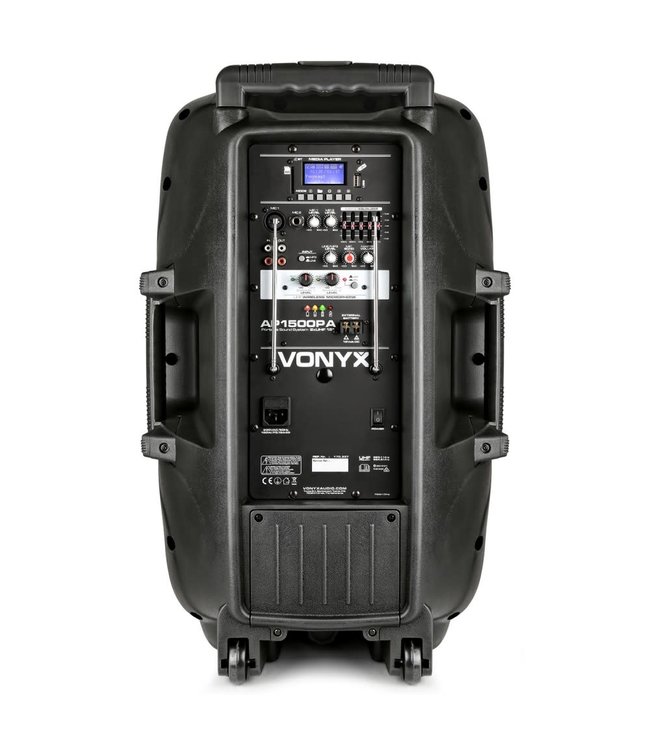 VONYX AP1500PA Mobiele Accu Speaker 15" Bluetooth/UHF/Mp3 170.337