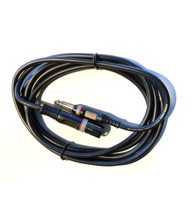 DAP XGL103 kabel XLR male - Jack stereo balanced 6.3mm 3 meter