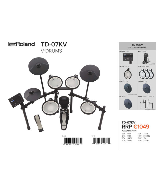 Roland TD-07KV  V-drums elektronisch drumstel