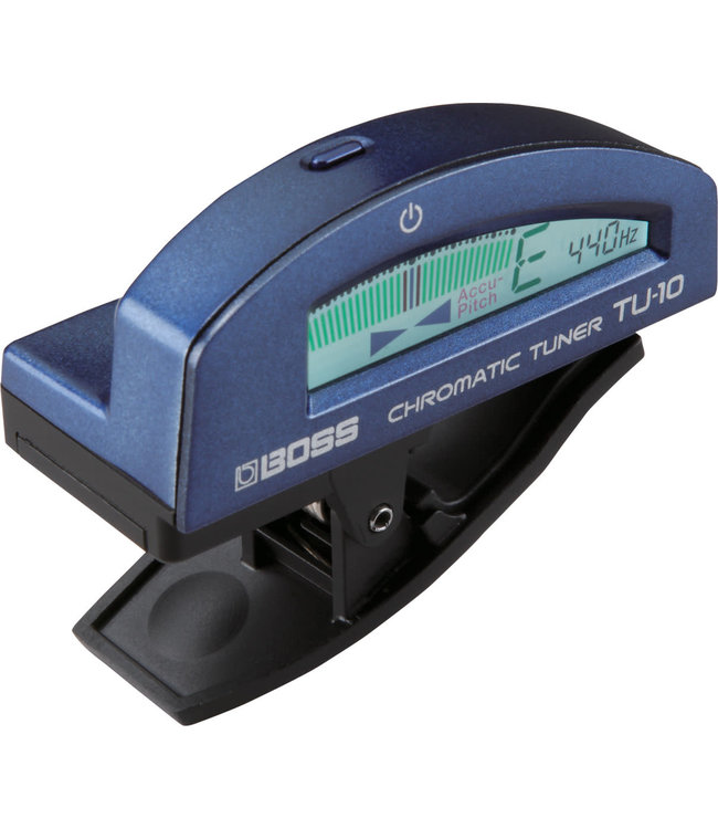 Boss TU-10 Clip-On Chromatic Tuner stemapparaat voor gitaar & basgitaar blauw