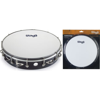 Stagg TAB-11OB/BK tamboerijn black met vel 10 inch
