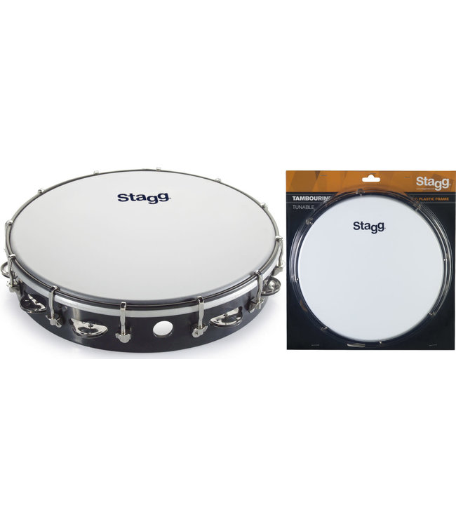 Stagg TAB-11OB/BK tamboerijn black met vel 10 inch, tambourine