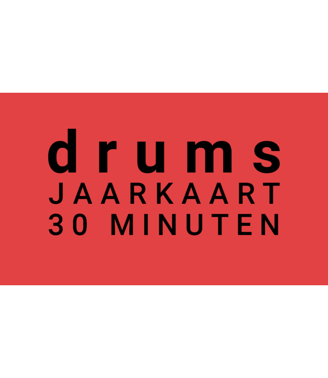 Henk Busscher Drum lessons annual card 38 x 30 minutes weekly kids & young people JK30drs