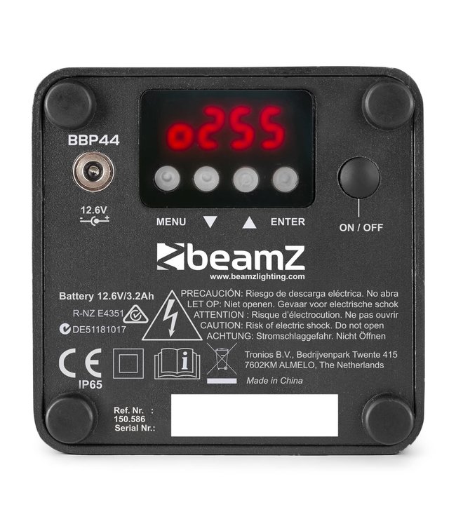 BeamZ BBP44 Uplight IP65 4x 4w battery RGBW led 4 in 1