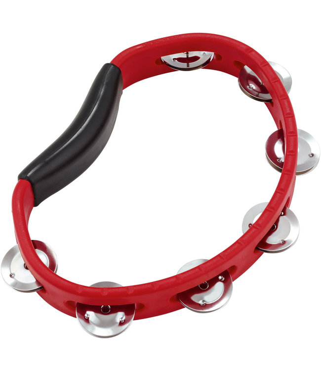 Meinl HTR Hand Tambourine stainles steel jingles one row red