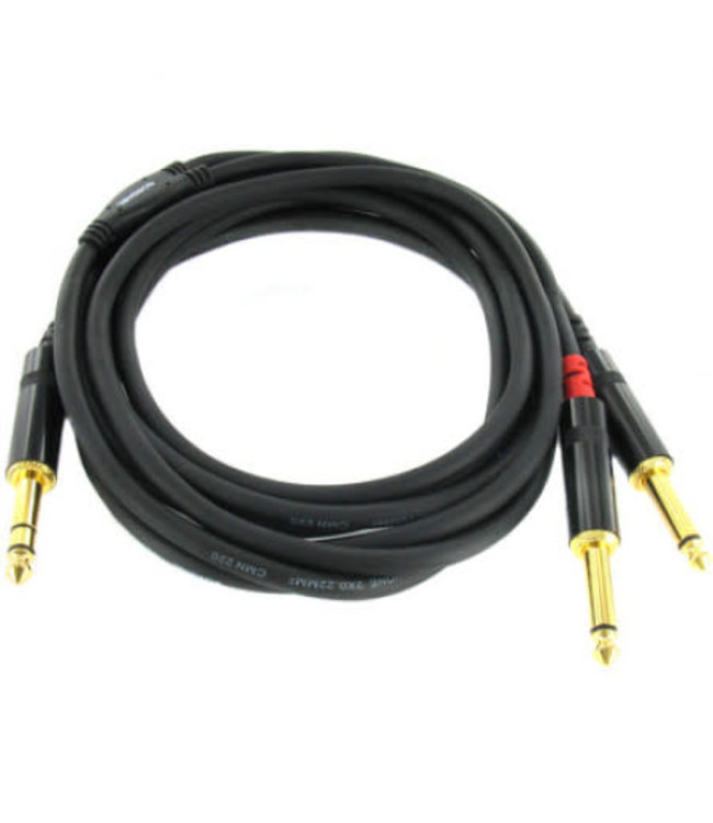 Cordial Y kabel Stereo Jack 6.3 mm - 2 x Mono Jack 6.3 mm