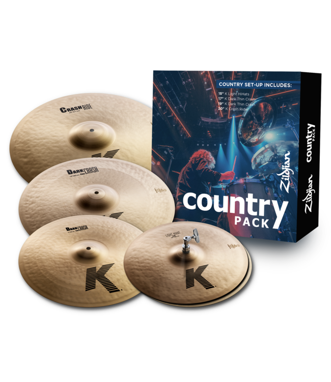Zildjian Cymbal set, K Zildjian, Country Pack, 15H/17+19Cr/20CrR