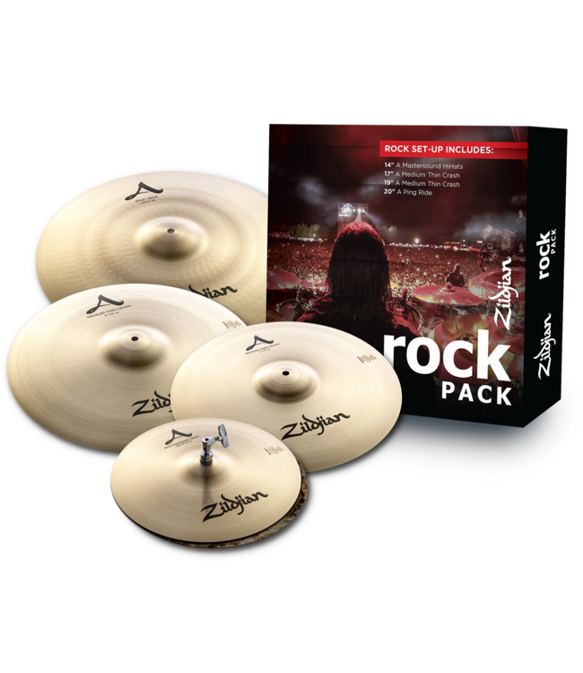 Zildjian Cymbal set, A Zildjian, Rock Pack, 14H/17+19Cr/20R