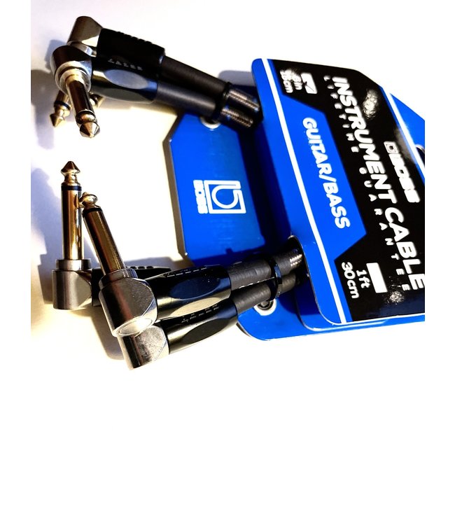 Boss Patch kabels 3x 15cm instrument  Dual right-angle 1/4-inch Jack BIC-PC-3