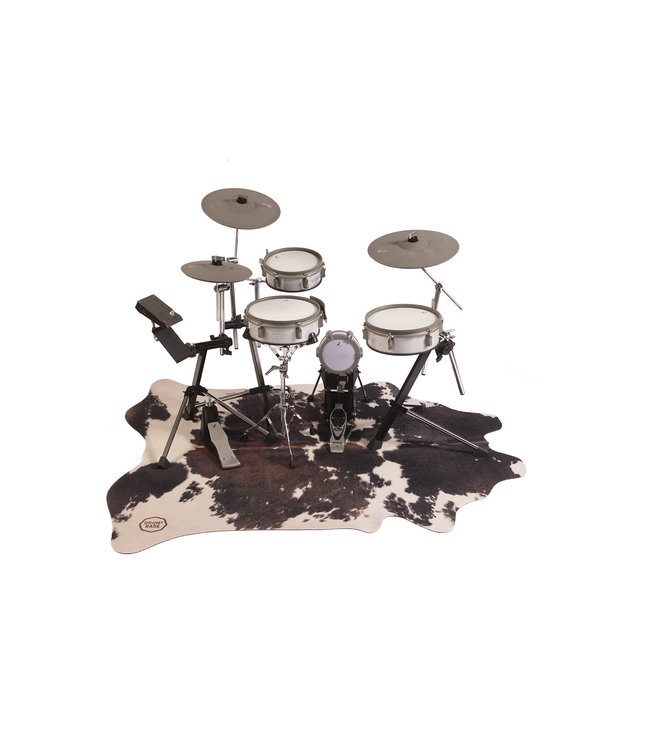 DRUMnBase Vegan Stage drummat COW CLARA BLACK WHITE 185X160 VGN-CBLW