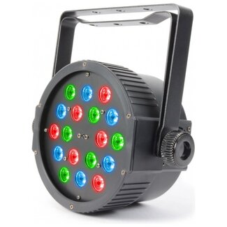 BeamZ Flatpar 18x 1w RGB leds IR remote 3 or 7 channel dmx Strobe
