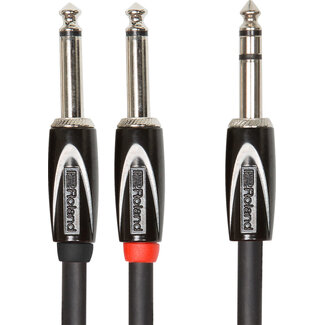 Roland RCC-10-TR28V2 Y kabel TRS stereo jack 6.3mm - 2x Jack mono 6.3mm 3 meter
