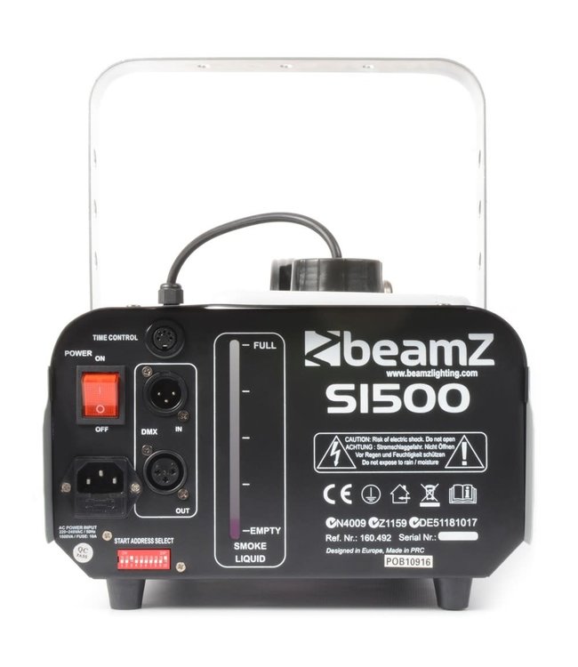 BeamZ S1500 ROOKMACHINE DMX MET TIMERBEDIENING