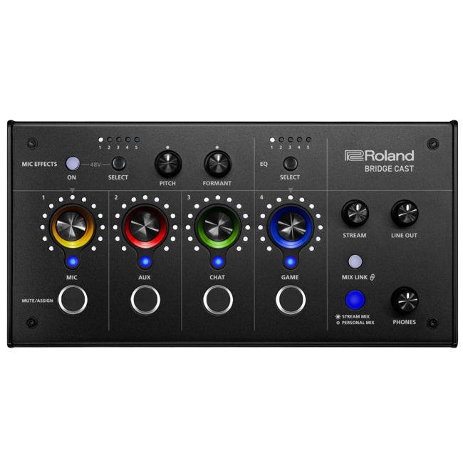 Roland BRIDGECAST SOUND MIXER Professional audio streaming interface and mixer designed for online gamers